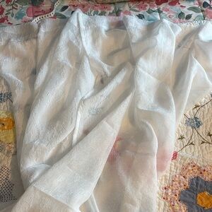 White Textured Sheer Curtains